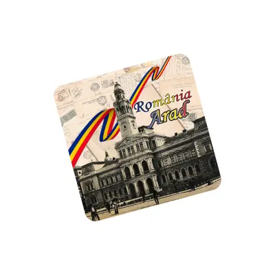Arad romania, set 6 suporti coster din lemn, model a
